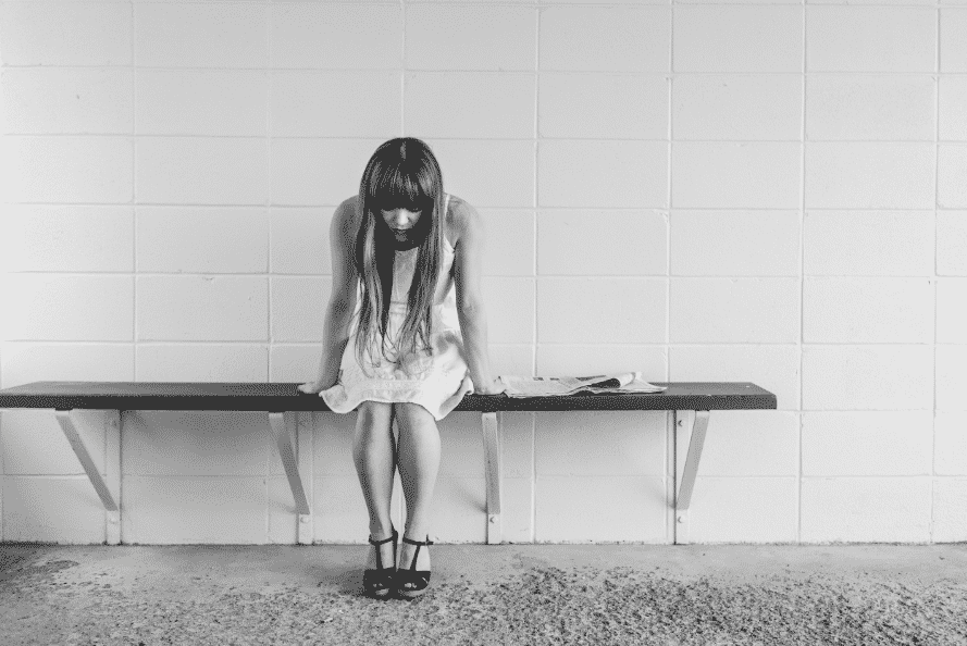 Girl struggling with depression